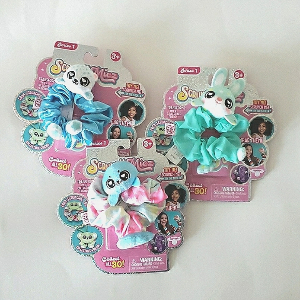 3 Scrunch Miez collectable scrunchy friends